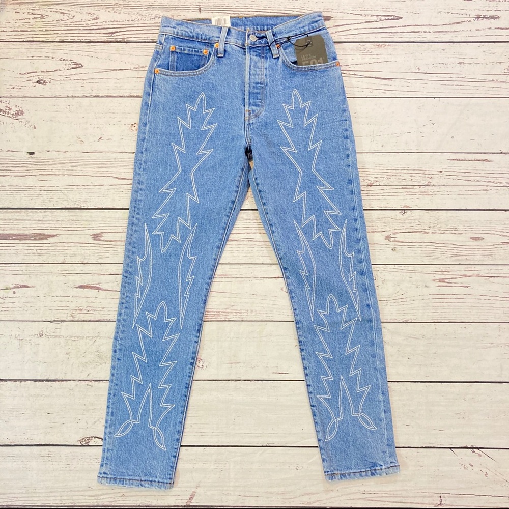 Levi’s 501 embroidered del Norte skinny jeans NWT - Picture 8 of 13